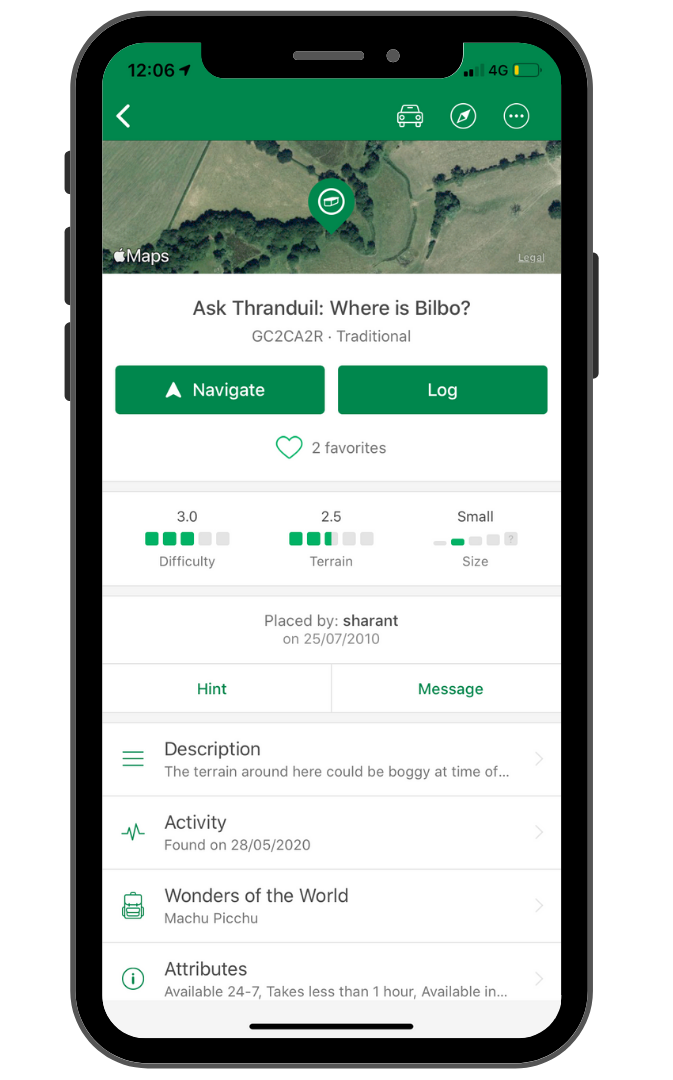 Geocache app
