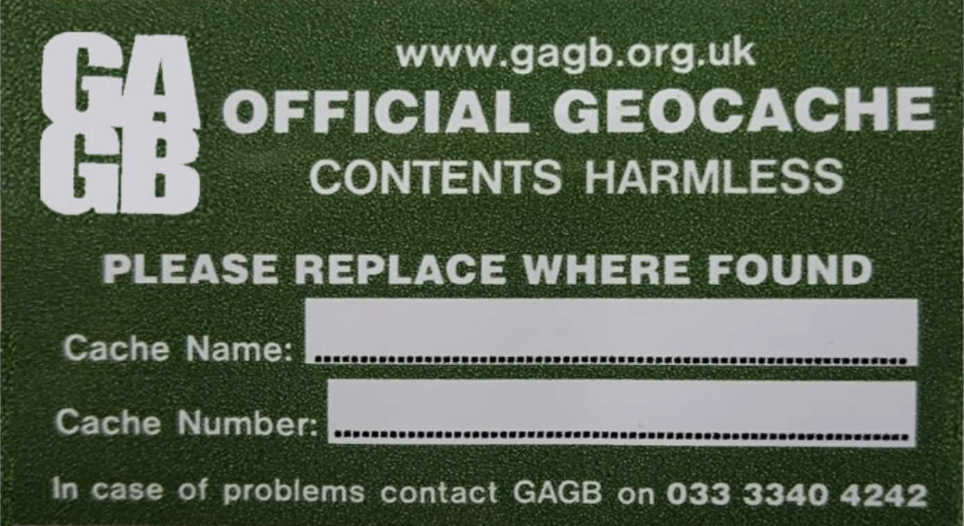 GAGB Geocache Labels